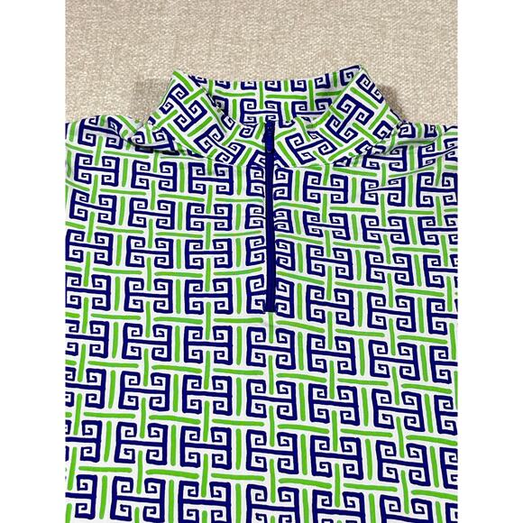 IBKUL Women’s Med Purple Green ¼ Zip Long Sleeve Pullover Golf Pickleball Top - Picture 8 of 9